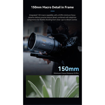 Sirui VP-1 Vision Prime 150mm T4 FF Lente Cine Macro 1.5x Gran Apertura