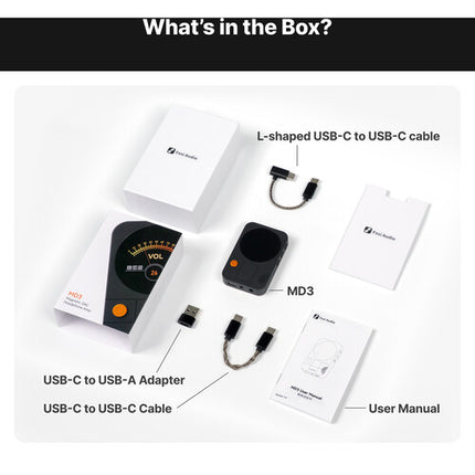 Fosi Audio MD3 MagDac DAC portátil y amplificador 32 bits 384 kHz salida 4.4mm negra