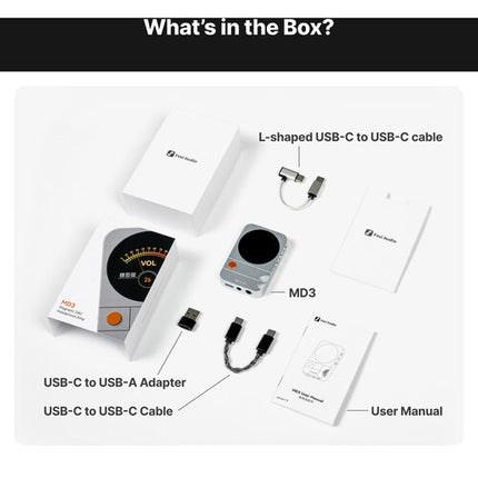 Fosi Audio MD3 MagDac DAC portátil y amplificador 32 bits 384 kHz plata