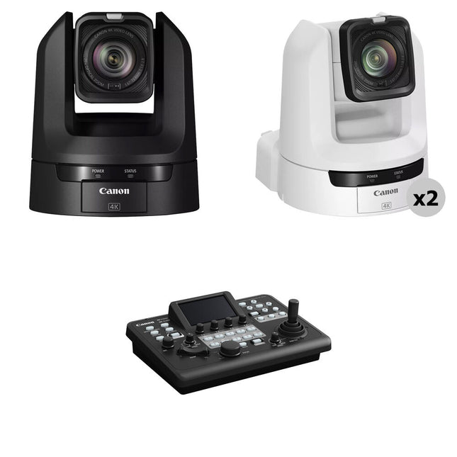 Canon CR-N300 Kit de 3 cámaras PTZ 4K con zoom óptico 20x y controlador RC-IP300