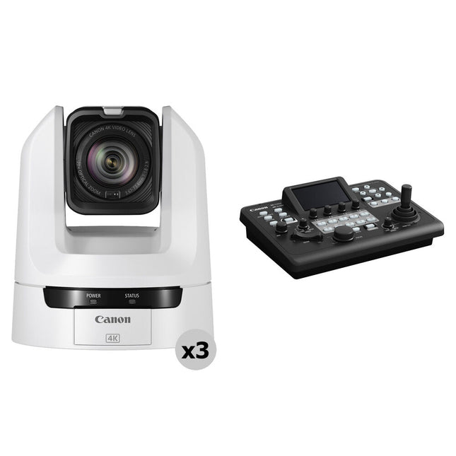 Canon CR-N100 Kit 3 cámaras 4K PTZ con controlador RC-IP300 20x zoom