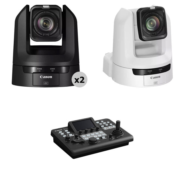 Canon CR-N300 Kit 3 Cámaras PTZ 4K NDI 20x Zoom Controlador IP