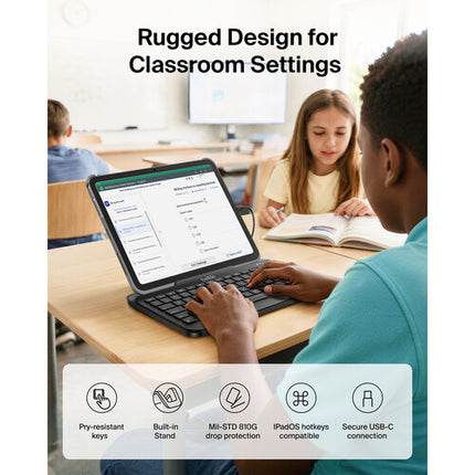 Belkin Teclado USB-C para iPad con Soporte Resistente y Teclas Pry-Resistant