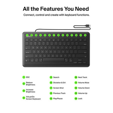 Belkin Teclado USB-C para iPad Resistente IP51 Teclas Pry-Resistant