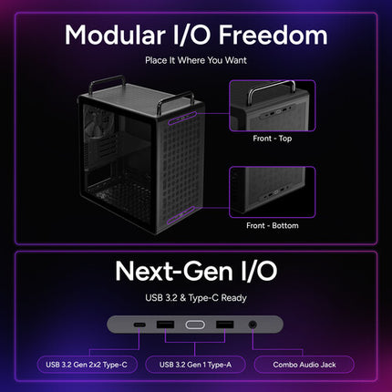 Cooler Master QUBE 340 Torre Micro-ATX Negra Panel Lateral Ventana USB-C