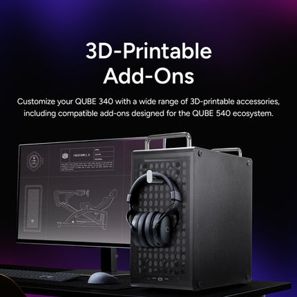 Cooler Master QUBE 340 Torre Micro-ATX Negra Panel Lateral Ventana USB-C