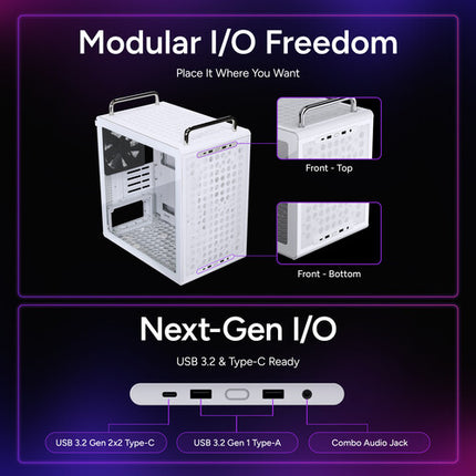 Cooler Master QUBE 340 Caja Micro-ATX Blanca con Ventana y Ventilador 140mm
