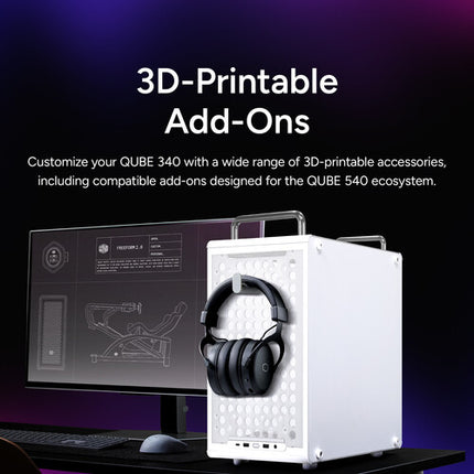 Cooler Master QUBE 340 Caja Micro-ATX Blanca con Ventana y Ventilador 140mm