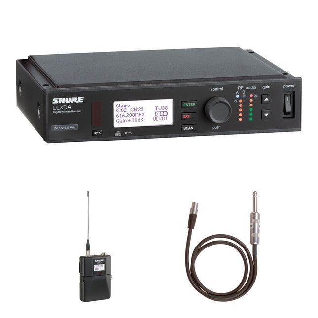 Shure ULXD Receptor Inalámbrico y Adaptador Instrumento Kit 138 MHz 1 Canal
