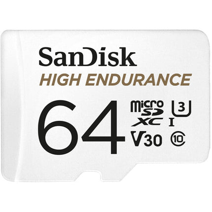 SANDISK 64GB High Endurance microSD UHS-I 100MBs con Adaptador SD