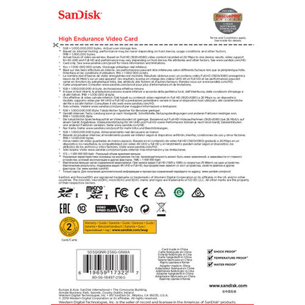 SANDISK 256GB microSD UHS-I Clase 10 V30 100MB/s con Adaptador SD