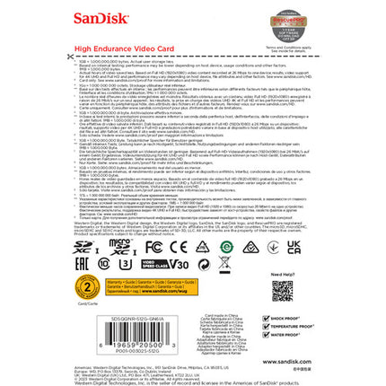 SANDISK 512GB microSD UHS-I High Endurance Tarjeta de Memoria con Adaptador SD