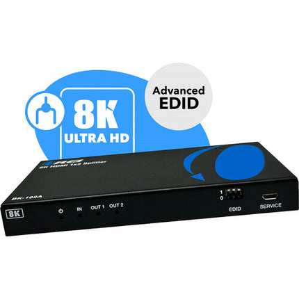 OREI 1x2 HDMI Splitter y Downscaler 8K con Extracción de Audio 18 Gb/s
