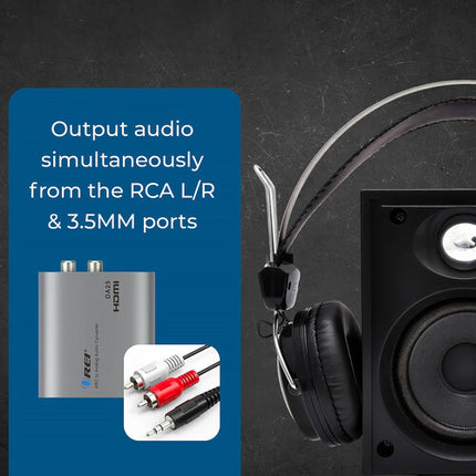 OREI DA25 Extractor de Audio HDMI eARC/ARC a RCA L R con Jack 3.5mm
