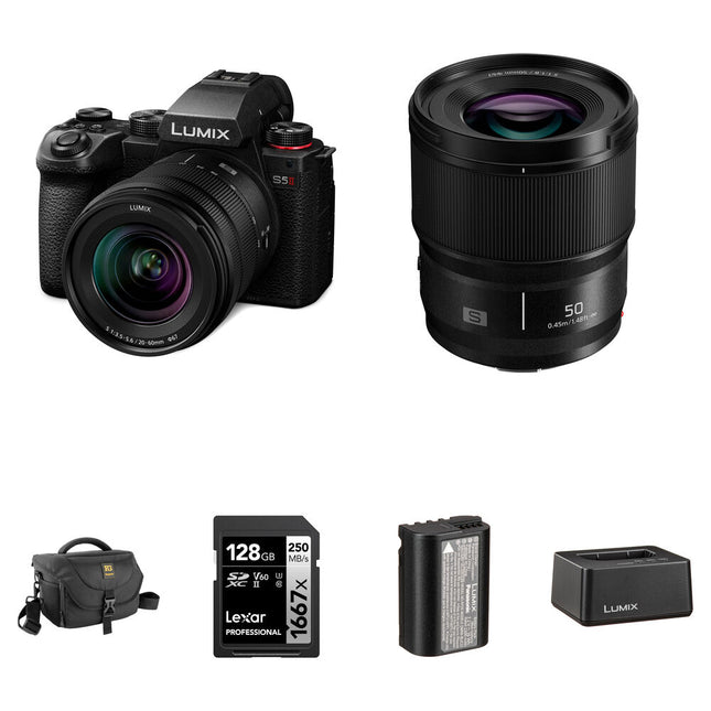 Cámara sin Espejo Panasonic LUMIX S5 II 24.2MP 6K30p con Lentes 20-60mm y 50mm Kit Completo