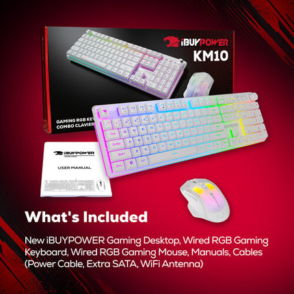iBUYPOWER Trace X White PC Gaming Intel 10-Core 16GB RAM 1TB SSD RTX 5060