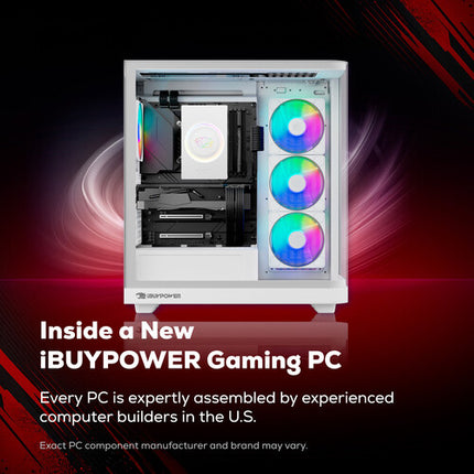 iBUYPOWER Trace X White PC Gaming Intel 10-Core 16GB RAM 1TB SSD RTX 5060