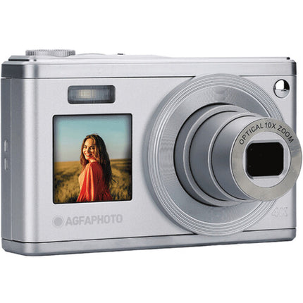 AgfaPhoto Realishot DC9200 Cámara digital dual pantalla 24MP 10x zoom con funda y correa
