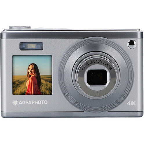 AgfaPhoto Realishot DC9200 Cámara digital dual pantalla 24MP 10x zoom con funda y correa