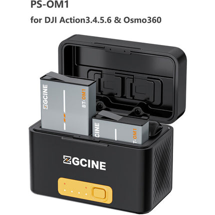 ZGCINE PS-OM1 Estuche Cargador 2 Bahías para Baterías DJI Osmo 6400mAh USB-C