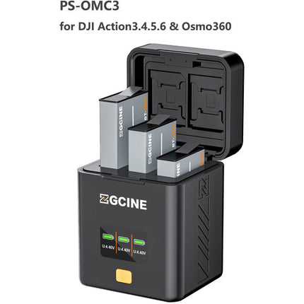 ZGCINE PS-OMC3 Estuche de Carga 3 Bahías para Baterías DJI Osmo