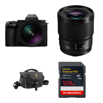 Panasonic LUMIX S5 IIX Cámara Sin Espejo 24.2MP con Lentes 24-60mm f/2.8 y 50mm f/1.8 Pack Básico 128GB