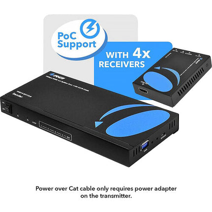 OREI 1x4 4K60 HDMI Extensor y Divisor sobre Cable Cat 115 pies UHD 18 Gb/s