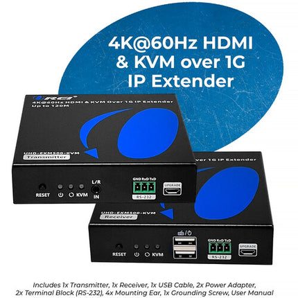 OREI 4K HDMI sobre IP Extensor KVM receptor y transmisor 500 pies resolución 4K60