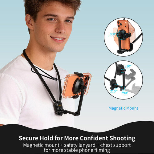 Raywowo Soporte Magnético para Teléfono con Brazo Flexible y Correa de Seguridad