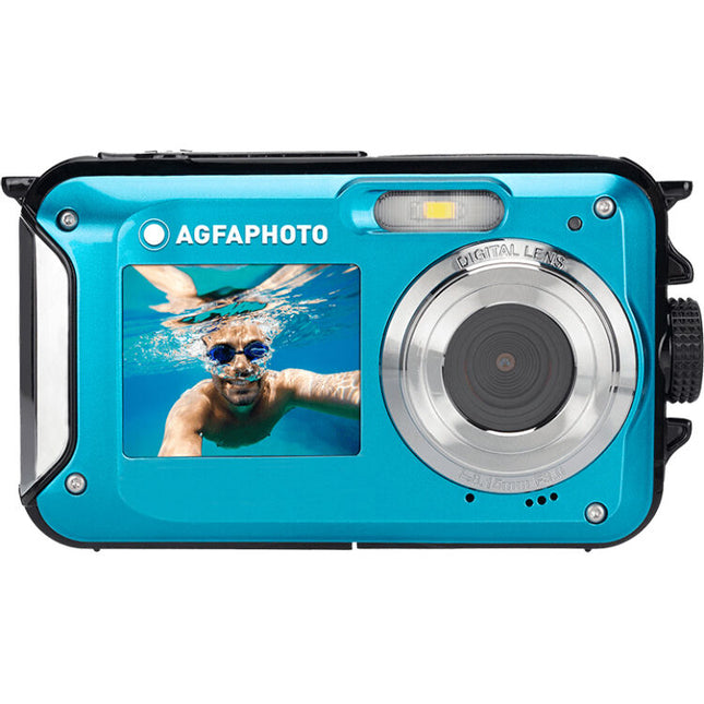 AgfaPhoto Realishot WP8000 Cámara digital acuática 8MP vídeo 2.7K dual pantalla azul
