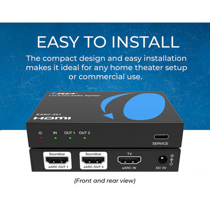 OREI EARC-201 Divisor HDMI Audio 1x2 eARC 32 Canales 192 kHz