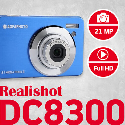 AgfaPhoto Realishot DC8300 Cámara Digital Compacta 8MP 8x Zoom Azul