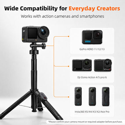 Raywowo Soporte Selfie Stick para Cámara Deportiva con Mando Bluetooth