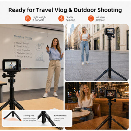 Raywowo Soporte Selfie Stick para Cámara Deportiva con Mando Bluetooth