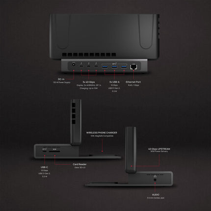Brydge ProDock Duo para MacBook Air 13" Estación con 3 Thunderbolt 4 y 90W Power Delivery