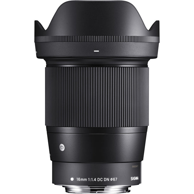 Sigma 16mm f/1.4 DC DN Lente Contemporánea para Canon EF-M con parasol y tapa de lente