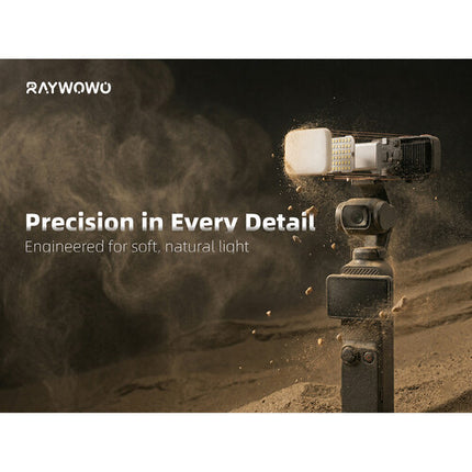 Raywowo LED para DJI Osmo Pocket 3 Luz de Relleno con Control de Brillo y Batería 800mAh