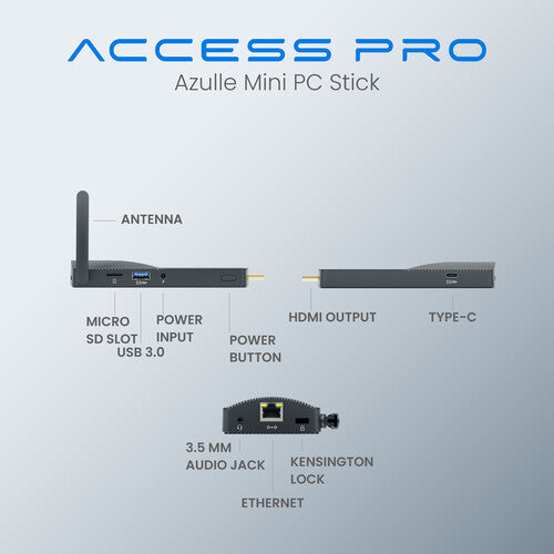 Azulle Access Pro Mini PC Stick sin OS Intel N100 8GB RAM 64GB eMMC