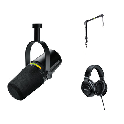 Shure MV7+ Micrófono para Podcast XLR USB con Brazo y Auriculares SRH440A