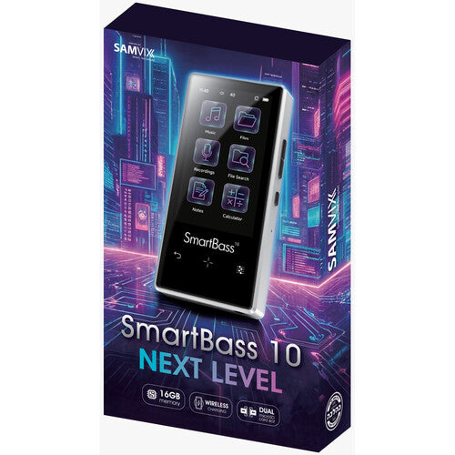 Samvix Smartbass 10 Reproductor MP3 Pantalla Táctil 16GB Plata con Carga Inalámbrica