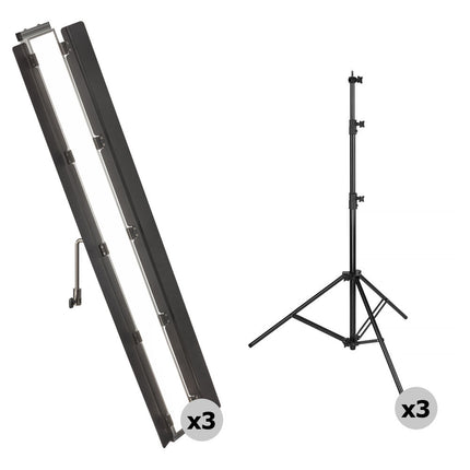 Genaray 3-Light Triangle Kit luces LED 50 pulgadas 5600K trípodes