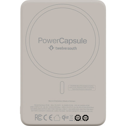Twelve South PowerCapsule 5K Batería Externa 5000mAh Carga Inalámbrica 15W Dune