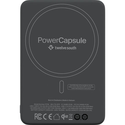 Twelve South PowerCapsule 10K Batería 10000mAh Carga Inalámbrica 15W Slate