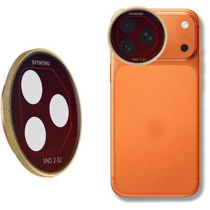 Raywowo Filtro Polarizador Circular CPL para iPhone 17 Pro Max Montura Clip Aluminio Dorado