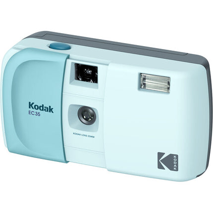 Kodak EC35 Cámara de película 35mm Azul 25mm f10 Flash y correa