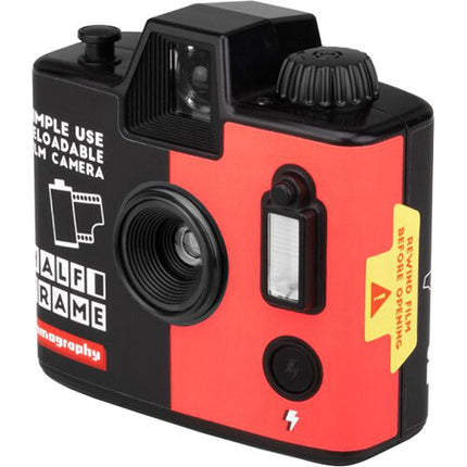 Lomography Half-Frame Cámara de película recargable 40 exposiciones con flash integrado