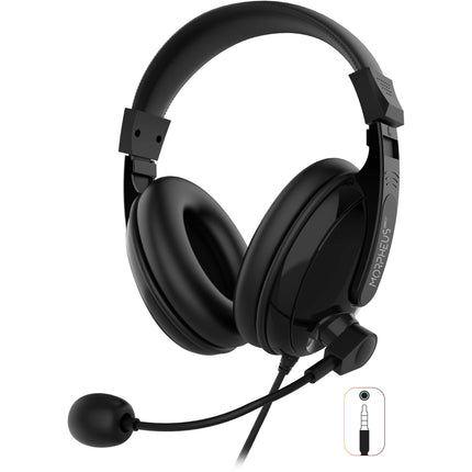 Morpheus 360 HS3000S Auriculares Multimedia Básicos Estéreo 3.5mm con Micrófono Flexible y Control de Volumen