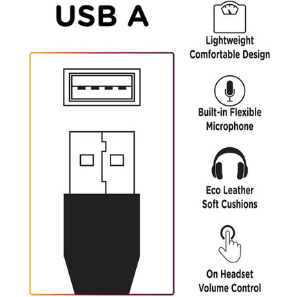 Morpheus 360 HS3500SU Auriculares USB con Micrófono Flexible y Control de Volumen
