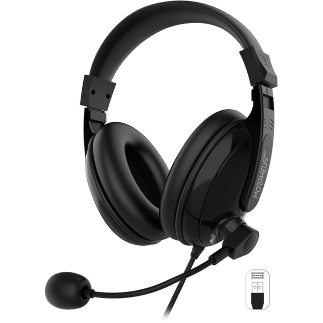 Morpheus 360 HS3500SU Auriculares USB con Micrófono Flexible y Control de Volumen