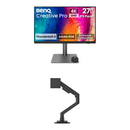 BenQ PD2732U Monitor Profesional 27" 4K UHD HDR10 con Single Ergo Arm